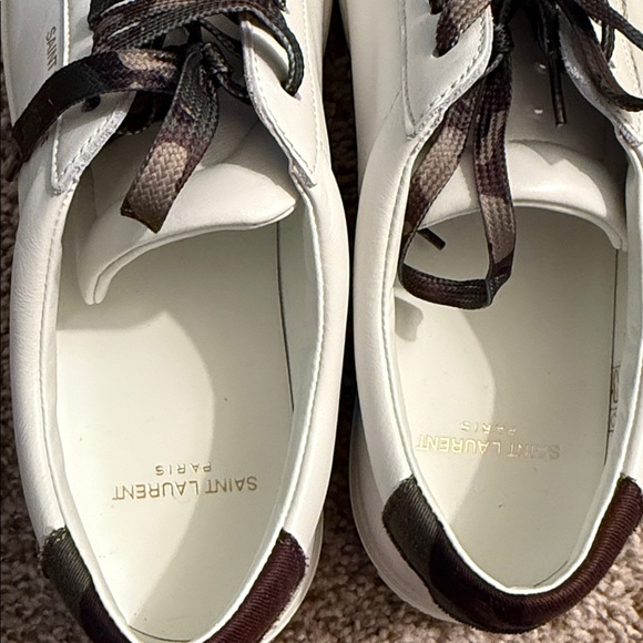 Saint Laurent White Sneakers with Camo Laces - Picture 7 of 15